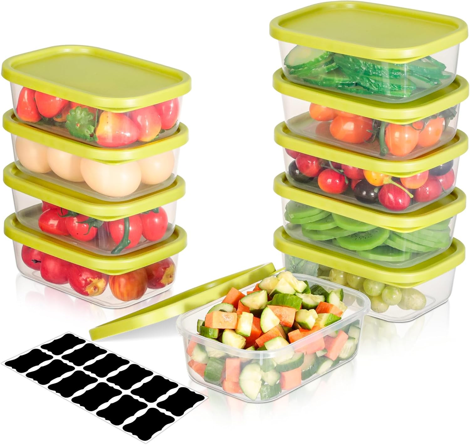 Romon Ice Cube Tray with Lid, 520 Ml Lunch Box Storage Box Lid Airtight for Meal Prep, Storage Containers, Food Storage Containers, Freezer Containers image number 6