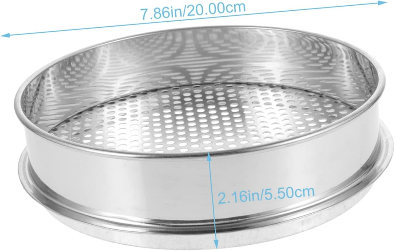 20Cm Stainless Steel Soil Sieve round Grading Filter for Outdoor Gardening 5Mm Mesh for Soil Compost image number 2