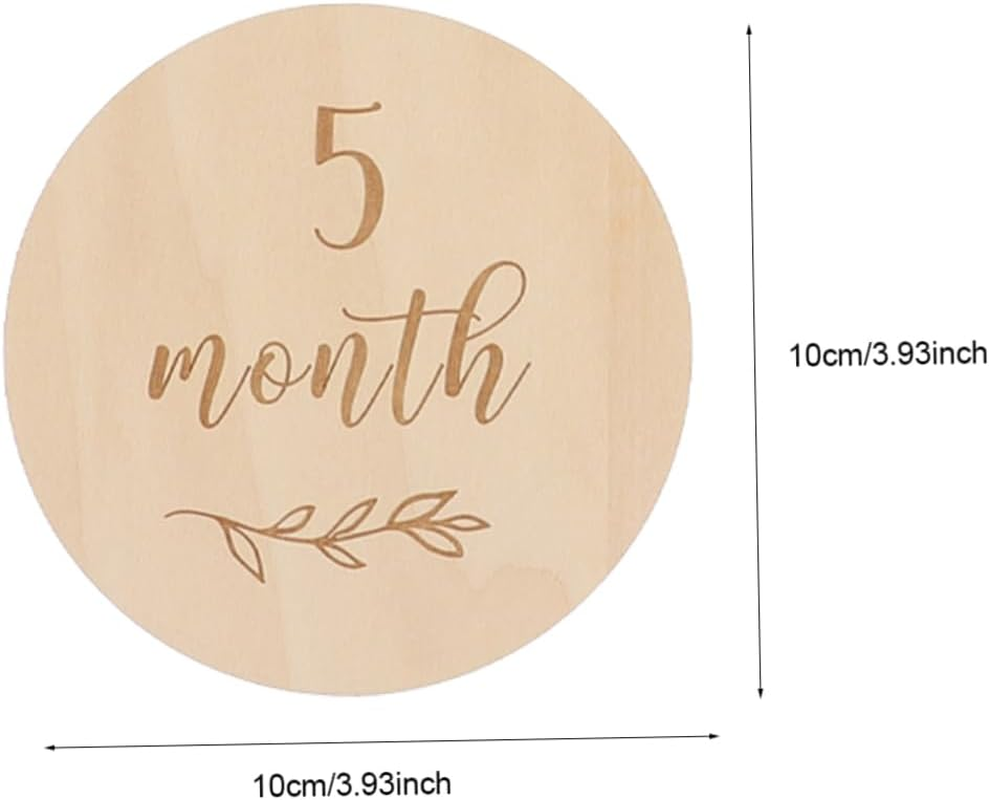 13Pcs Wooden Growth Cards for Newborn Milestones Chic Photo Props for Monthly Memory Sharing Keepsakes image number 5