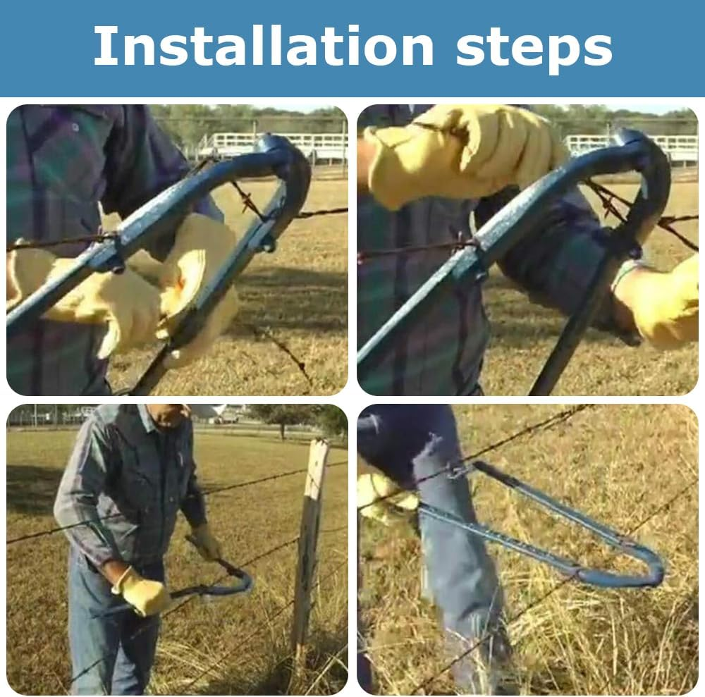 Barbed Wire Fence Repair Tool,Garden Lawn Fence Repair Tool,Fence Fixer,For Garden, Patio,Yard to Repair,Heavy Duty Portable,For Outdoor Home,Metal,Easy to Use (Blue) image number 1