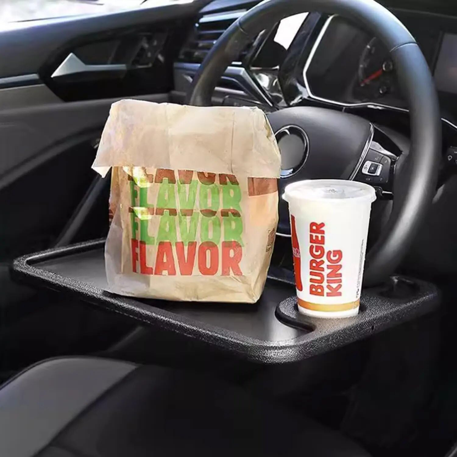 Car Steering Wheel Tray Table Laptop Stand Desk Food Drink Holder image number 4