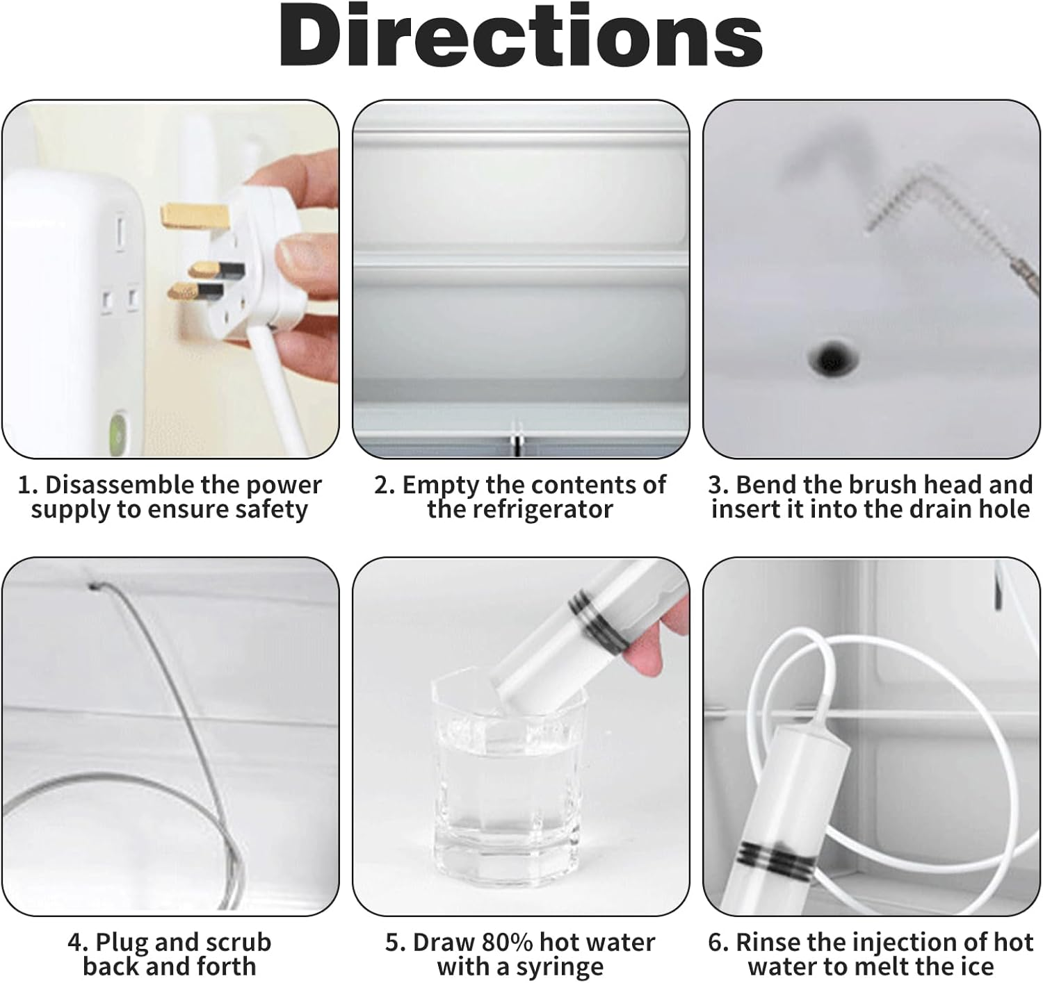 Refrigerator Cleaning Set Cleaning Brush Cleaner, Refrigerator Drain Cleaner, Drain Cleaning, Refrigerator Cleaning Set, Drain Brush Drain, Fridge Cleaner Drain Hole Defrost Spray image number 2