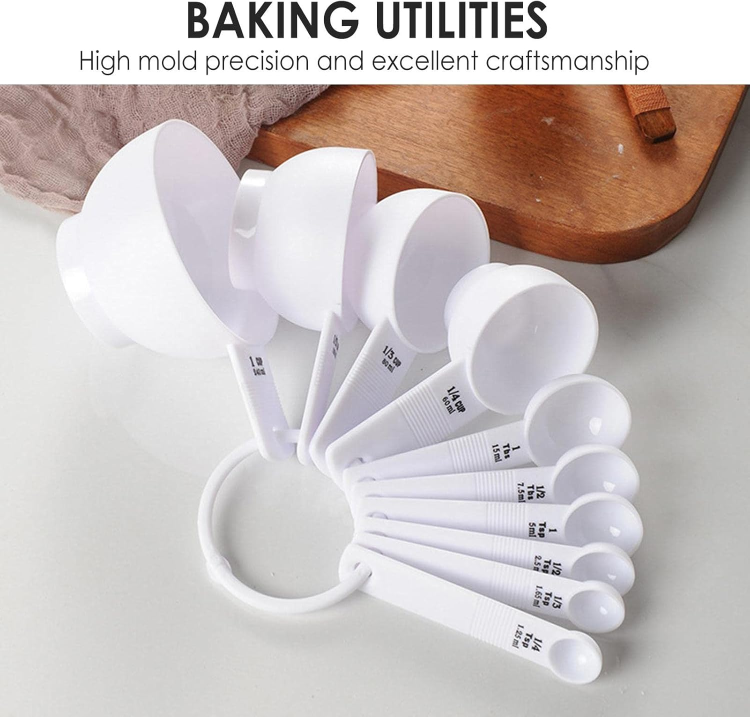Measuring Cup Set - Simply Modern Professional 10-Pc PP Measuring Cups and Spoons Set with Handles | PP Kitchen Cooking Baking Stackable Measurement BPA Dishwasher Safe image number 6