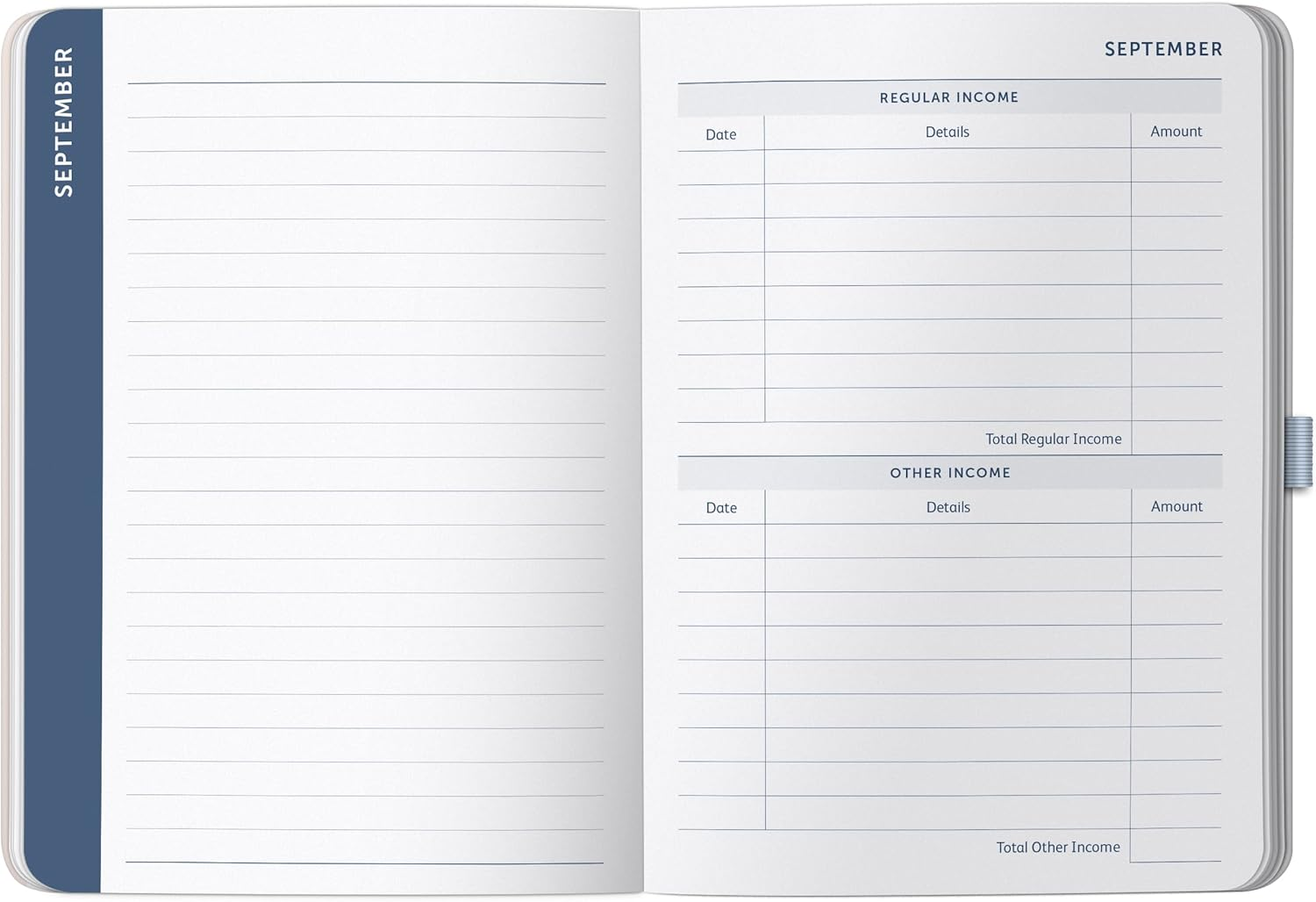 Busy B Budget Book - Cloud Blue - Monthly Budget Planner with Handy Receipt Storage Pockets and Pen Loop image number 4