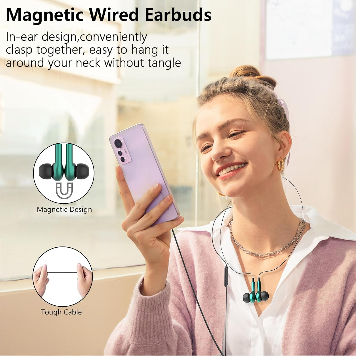 USB C Wired Headphones for Samsung Galaxy A56 A36 A26 A16 A06 A55 A54 A53 A35 A34 S25 S24 S23 S22 S21 Ultra 5G In-Ear Headset with Microphone for Iphone 17 16 15 Ipad Pro Air 5 6 7 Pixel 7 Pixel 78 9 image number 4