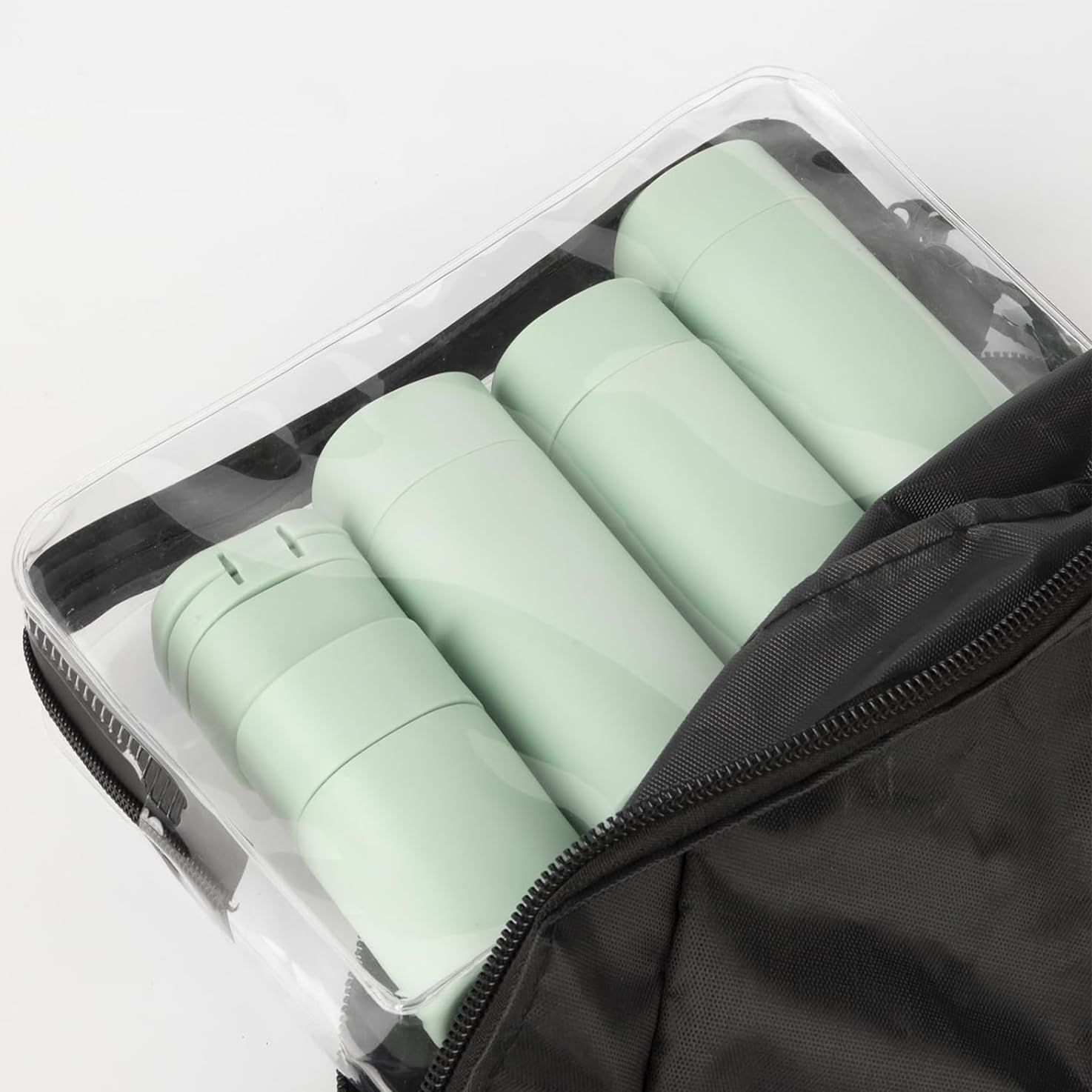 WADY 5 Pack Leak Proof Travel Bottles for Toiletries Set, Refillable TSA Approved Size Containers with Clear Bag for Shampoo, Conditioner, Lotion, Portable and Convenient (Pink) - Gray image number 7