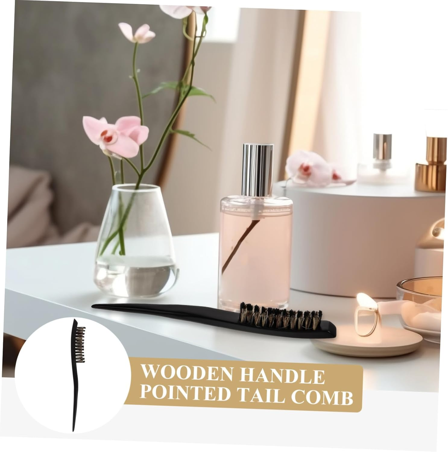 FOMIYES Smoothing Brush Slick Back Hair Brush Thin Hair Brush Hair Teasing Brush Smoothing Hair Brush Women Brush for Slicking Hair Back Slick Back Brush Bristle Brush Bristle Hair Fluffy image number 1