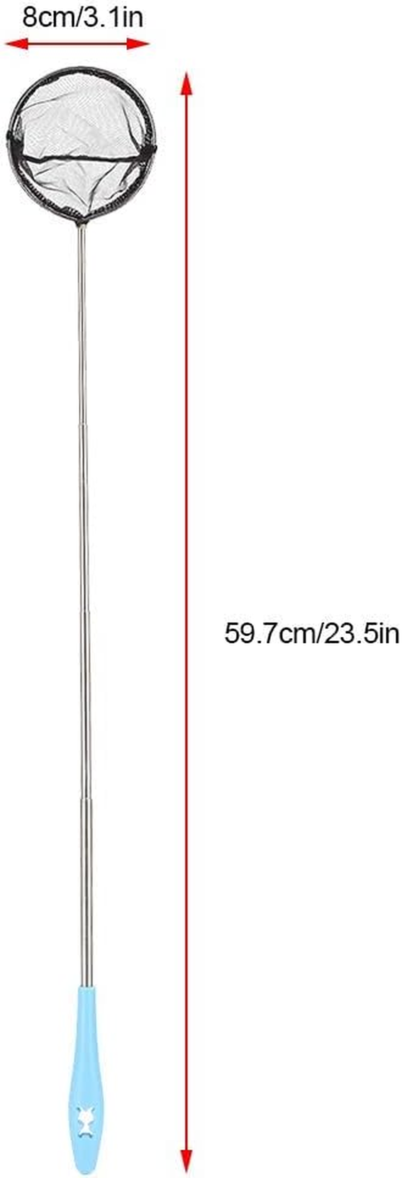 Aquarium Fine Mesh Net for Small Fish & Shrimp, Stainless Steel Extendable Fishing Net with Long Handle, round Fish Tank Skimmer Net for Aquascaping image number 2