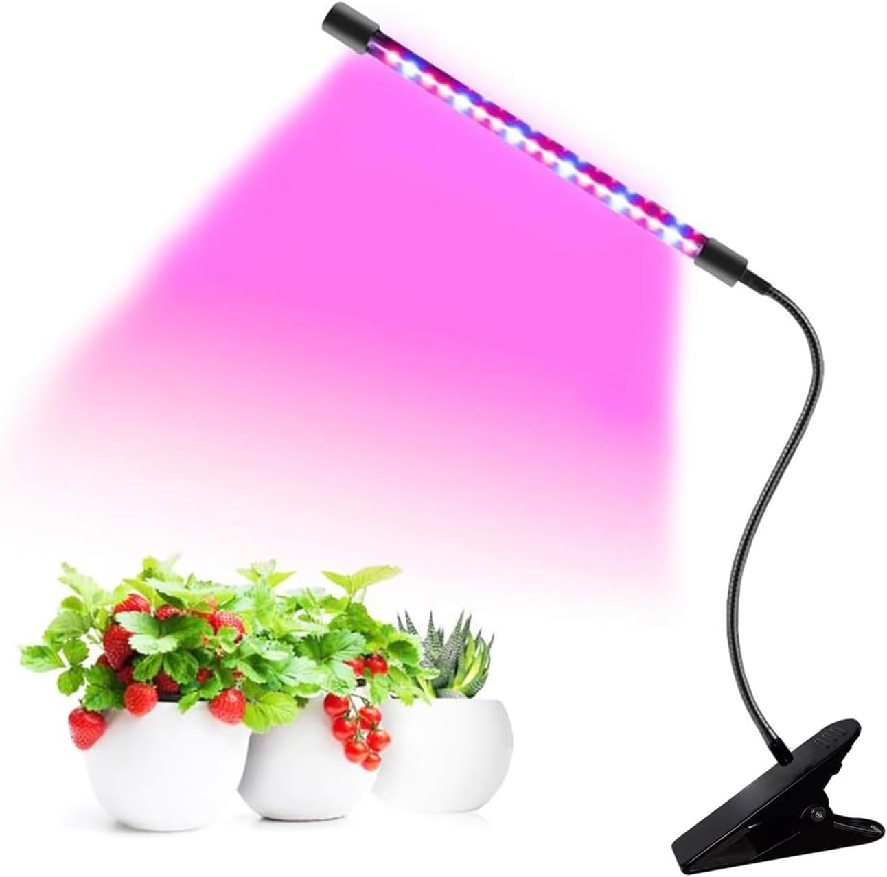 LED Plant Grow Lights for Indoor Plants 20 LED Full Spectrum Plant Lights, 3 Switch Modes, 3/9/12H Timer, 9 Dimmable Brightness Growth Lamp for Indoor Succulent, Vegetables image number 2