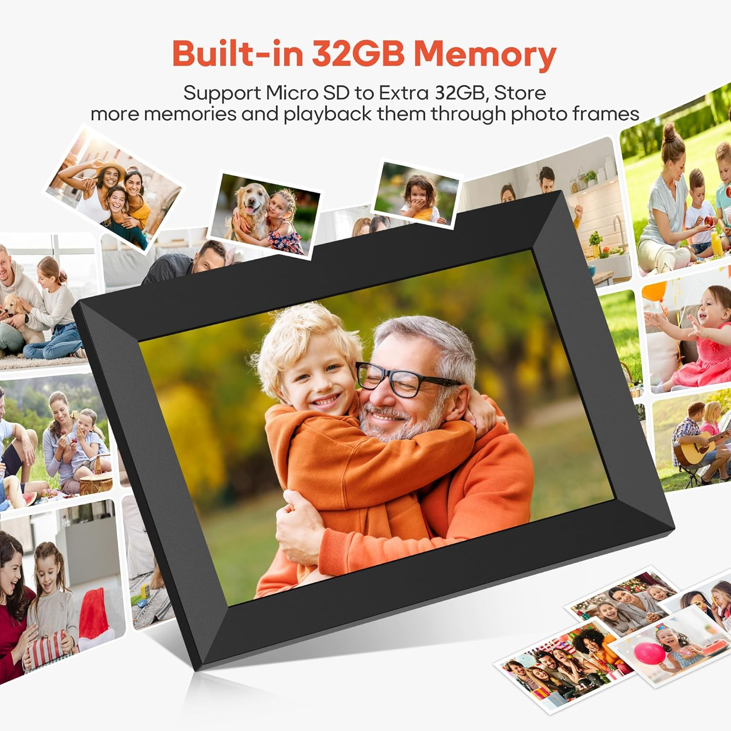 Frameo 10.1 Inch Wifi Digital Picture Frame, 1280X800 HD IPS Touch Screen Photo Frame Electronic, 32GB Memory, Auto-Rotate, Wall Mountable, Share Photos/Videos Instantly via Frameo App from Anywhere image number 6