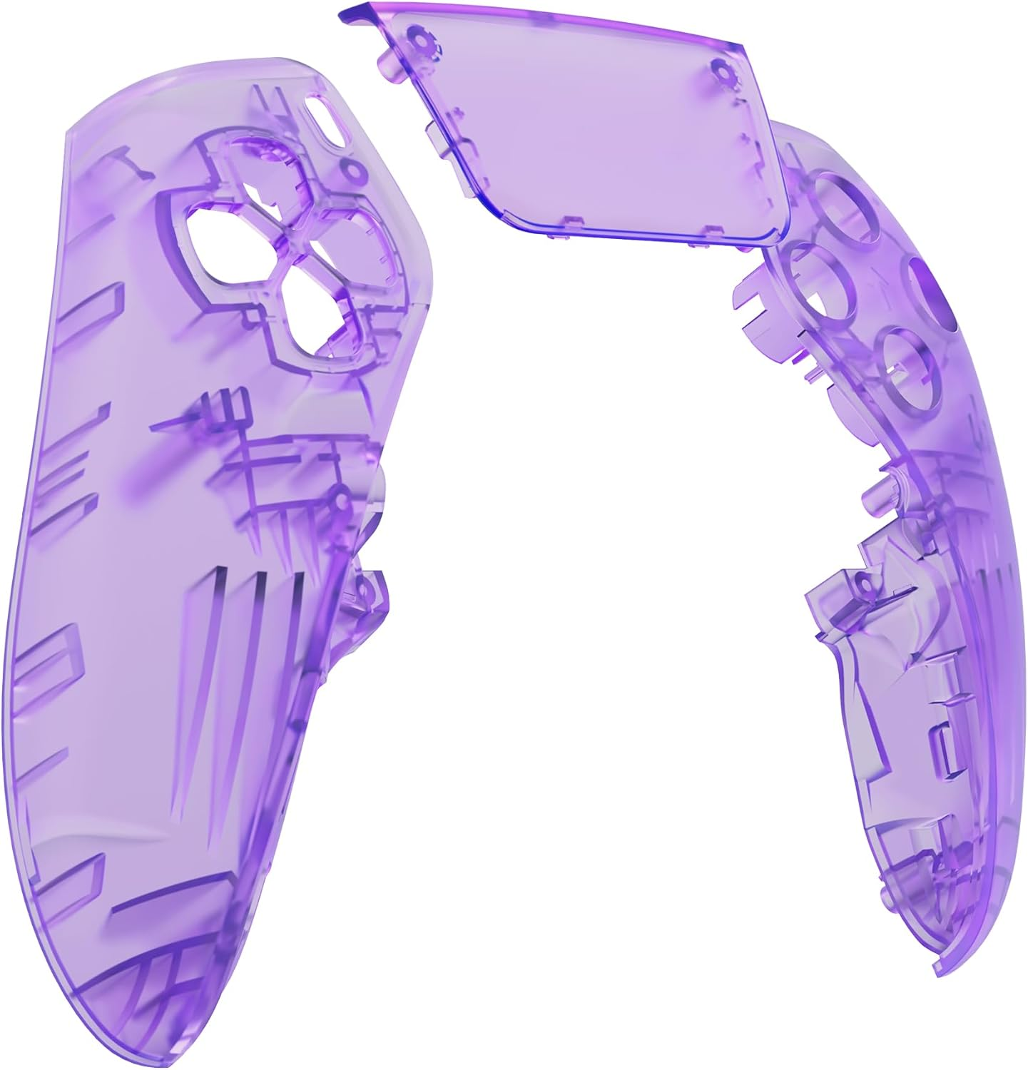 Extremerate Left Right Front Shell and Touchpad Compatible with P S 5 Edge Controller, Clear Lime Green Replacement Faceplate Shell Custom Touch Pad Cover Compatible with P S 5 Edge Controller