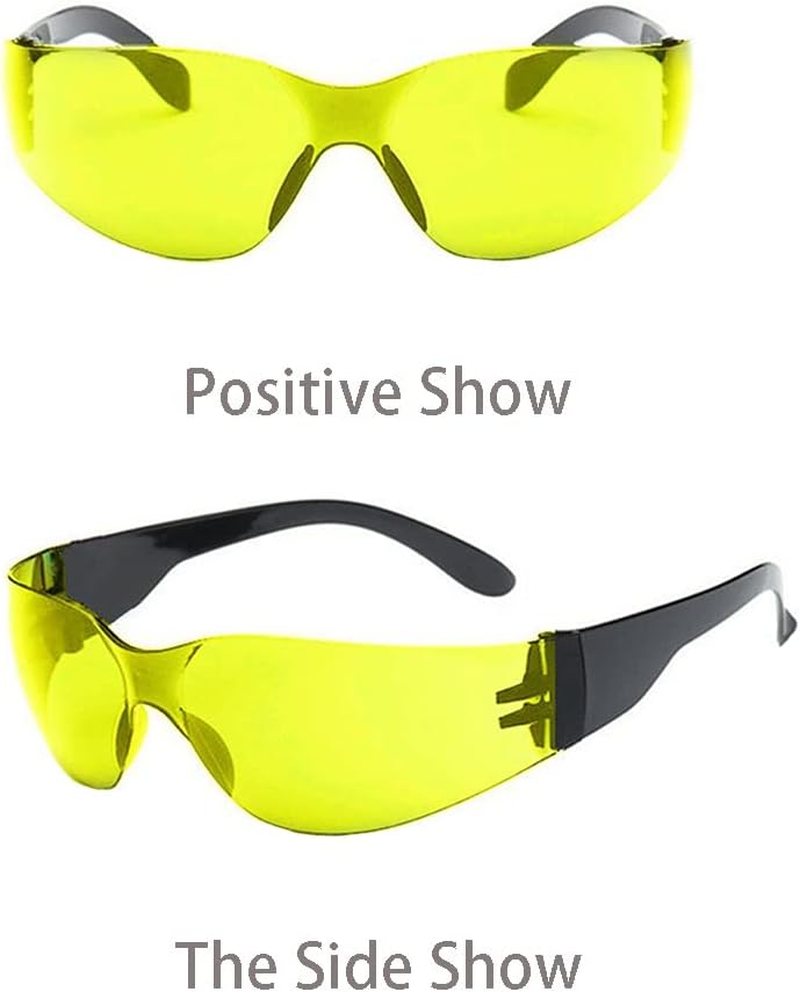 Safety Glasses, Anti-Fog and anti Scratch Reduction Coating, Reinforced Resistant and Protective Lens, Eye Protection Glasses Safety for Snug Fit (Yellow)