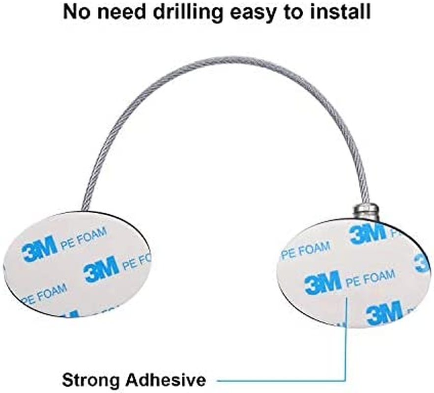 4 Pack Refrigerator Door Lock with Keys Adhesive Fridge Freezer Door Lock File Drawer Lock for Child Safety and Privacy, 2 Black and 2 White image number 6