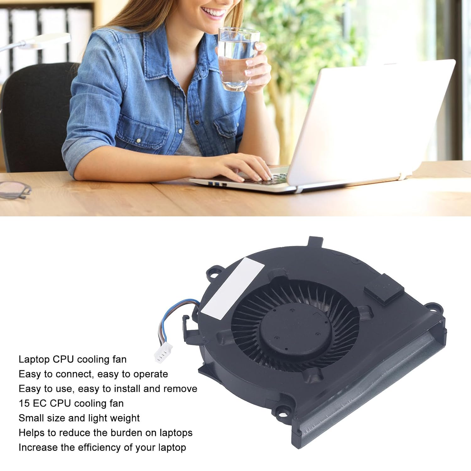 CPU Cooling Fan Replacement for for Pavilion Gaming 15 EC 16 a Laptop, 4Pin Power Connector, Fast Quiet Heat Dissipation Cooler Laptop CPU Fan, Simple Installation image number 4