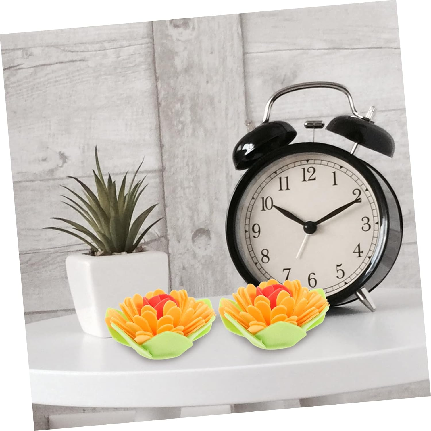 Amosfun 50Pcs Mini Aromatherapy Flower Diffuser Heads Yellow Pe Foam Essential Oil Diffusers for Desk Air Freshener for Bathroom and Office Use image number 3