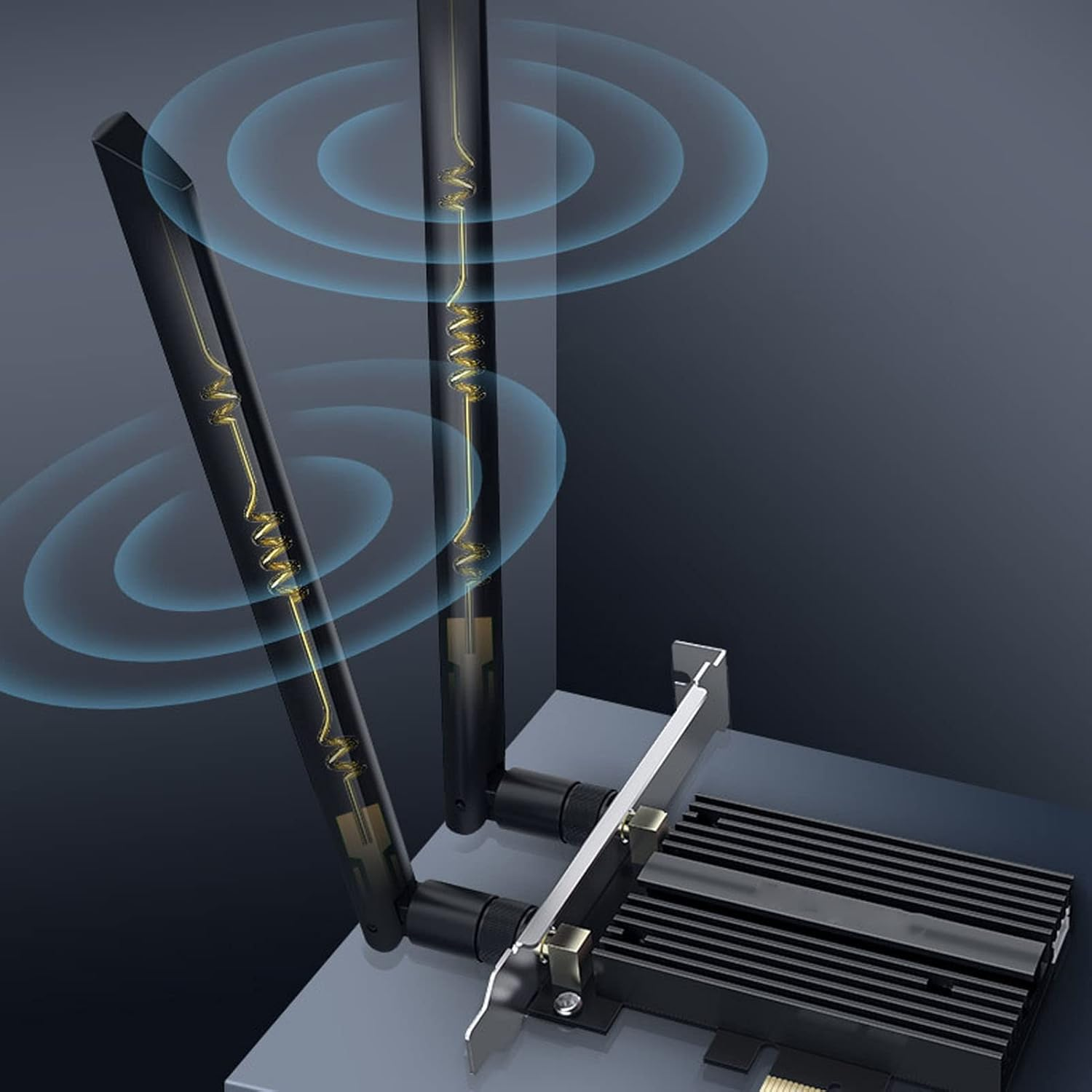 Wifi 6 Pcie Wifi Card for Desktop PC AX210 PRO, Tri Band Wireless Adapter with Bluetooth 5.2, WPA3, IEEE802.11AX Dual Band Wireless Internal Network Card image number 4