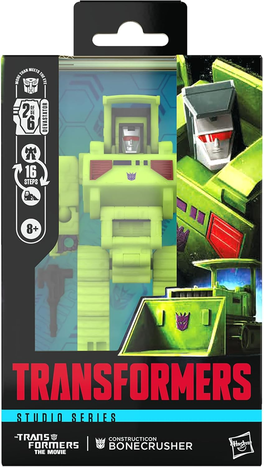Transformers Toys Studio Series Deluxe Class Transformers: the Movie Bonecrusher, 4.5-Inch Converting Action Figure, Robot Toys, 8+