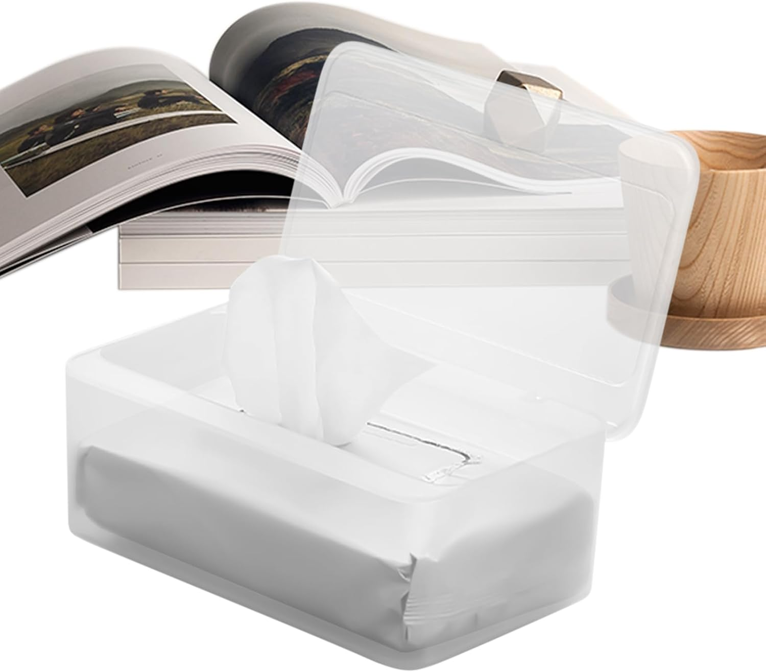 Wet Wipes Container | Baby Wipe Holder - Reusable Tissue Paper Storage Case for Desk, Restaurant, Living Room, Toilet, Nursery, Bathroom, Bedroom, Counter, Home