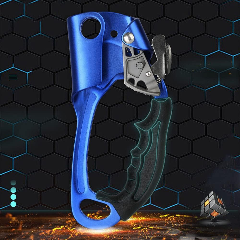 Hand Ascender Rock Climbing Tree Arborist Rappelling Gear Equipment Rope Clamp for 8 12MM Rope-Blue image number 3