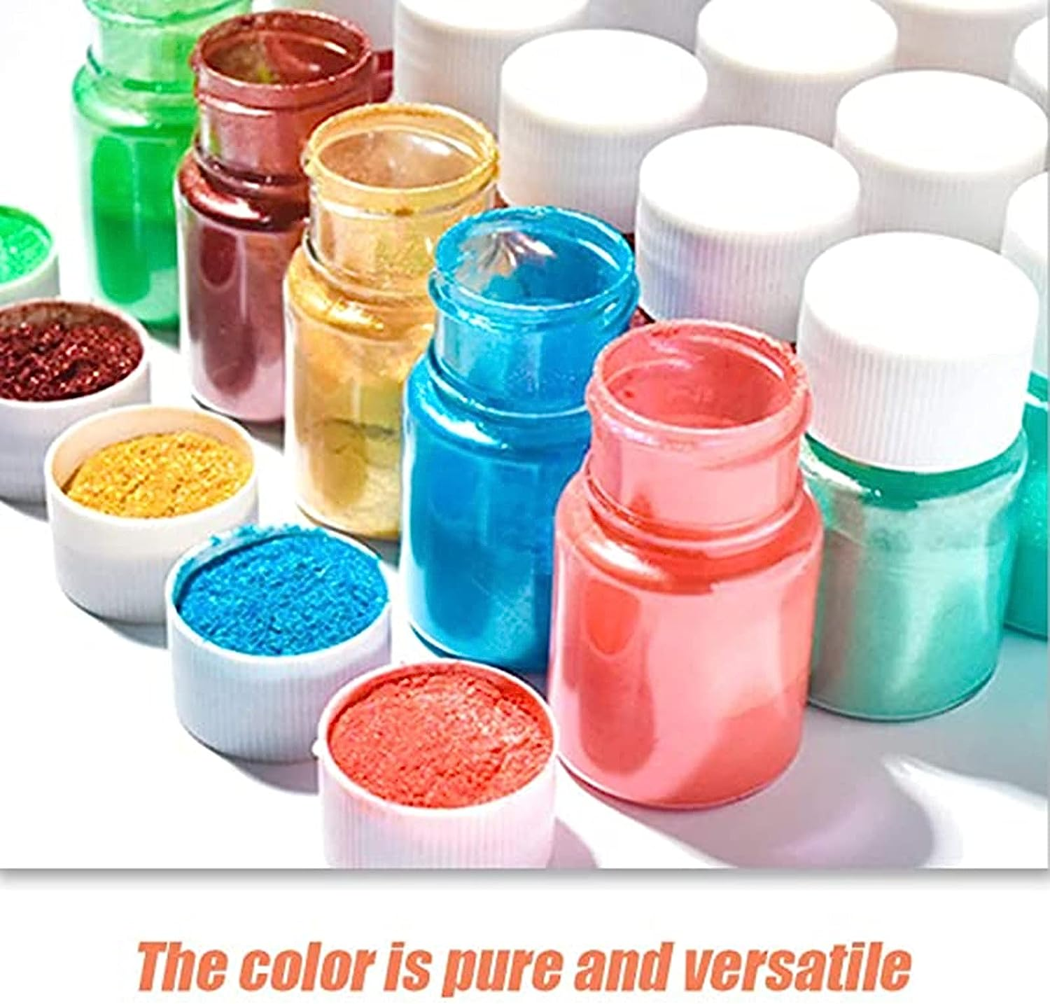 12 Colors Mica Powder,Pigment Powder,For Epoxy Resin Pigments, Candle Making, Soap Making, Lip Gloss,Nail Art, Bath Bombs, DIY Crafts, Polymer Clay, and More image number 6