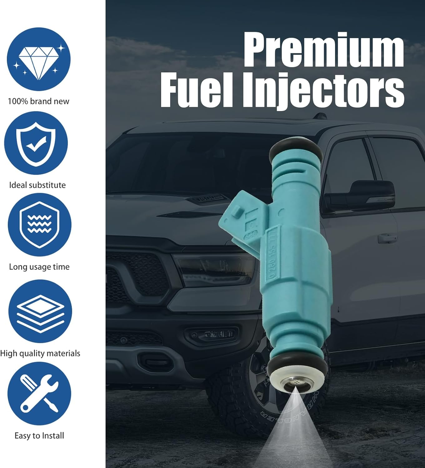 Laffoonparts 6 Pcs 0280155777 Fuel Injectors, Replacement for Holden Commodore V6 3.8L VG VN VL VQ VP VR VS VT VU VX VY, Rreplaces 75QVE8 image number 6