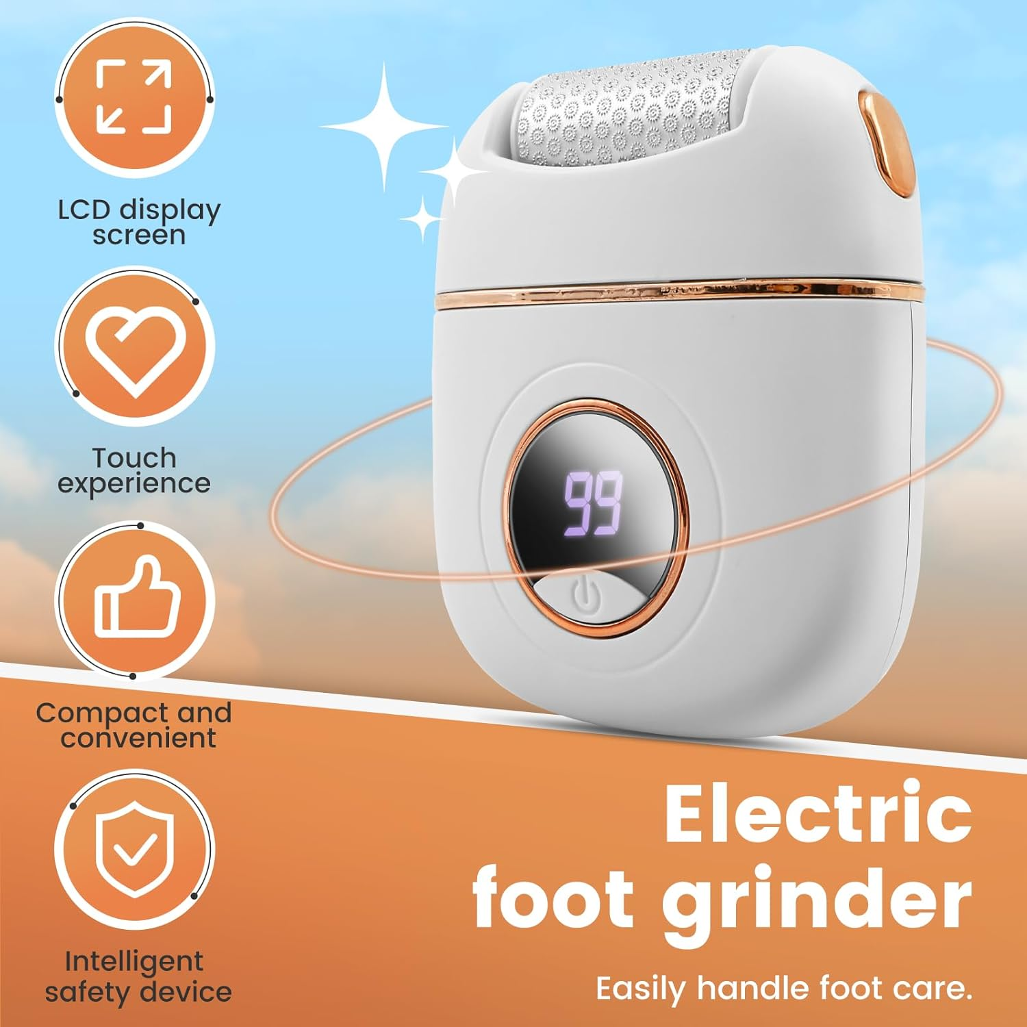 Electric Foot Callus Removers, Rechargeable Electronic Foot File Pedicure Tools, Ergonomic Foot Callus Remover for Men Women Most Skin image number 1