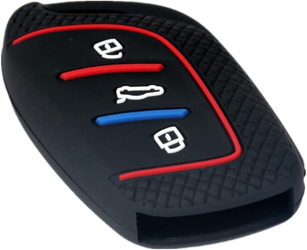 Honeycomb Pattern Silicon Car Key Cover Cases for Roewe RX3 RX8 ERX5 RX5 I6 I5 MG4 MG5 MG6 MG ZS EV HS EHS ZX GT 3 Buttons (Black) image number 6