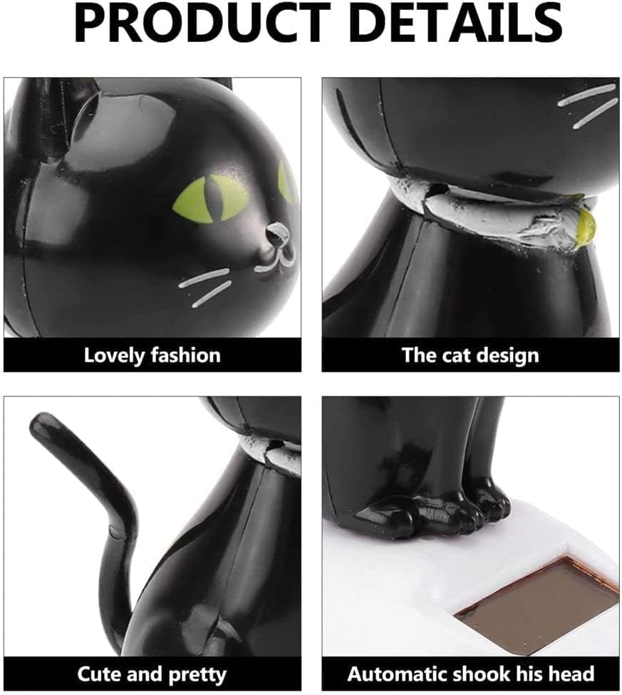 Solar Cat Toy Doll Dancing Cat Figure Car Ornament,Dancing Toys Ornaments Solar Powered Car Dashboard Interior Decoration Desktop Decor Kids Gift Window Party Car Desk Home image number 2
