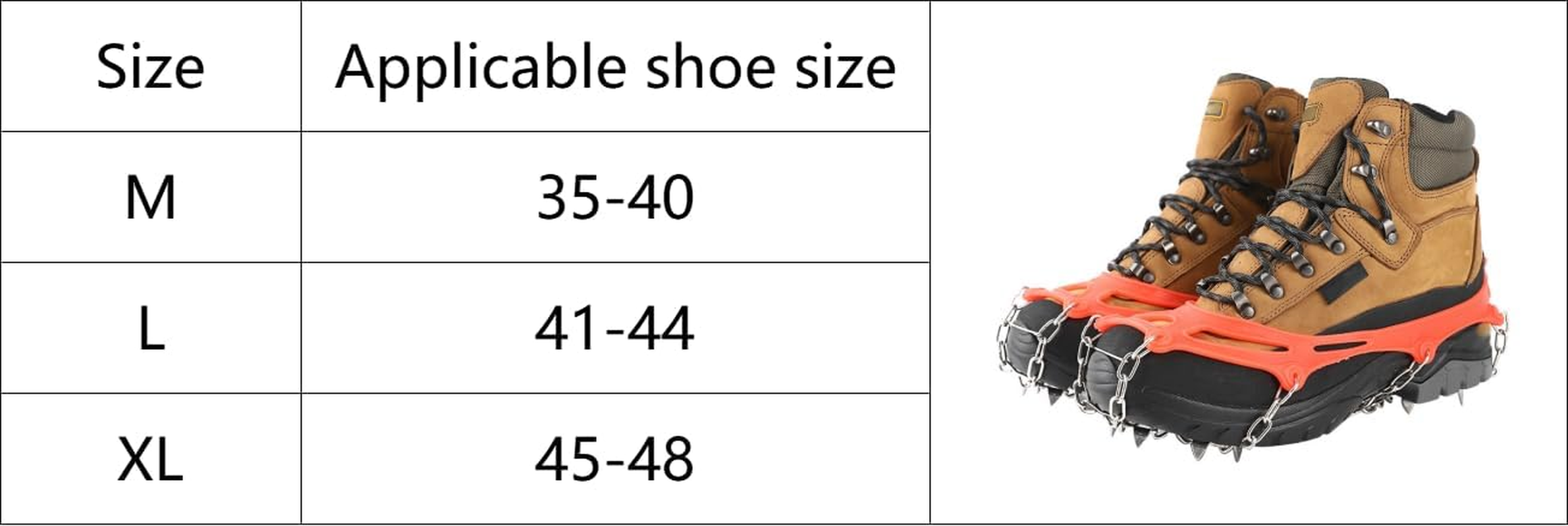 19 Teeth Claws Crampons,Non-Slip Shoes Cover with Stainless Steel Chain for Hiking Fishing Climbing Jogging Mountaineering Walking on Snow and Ice