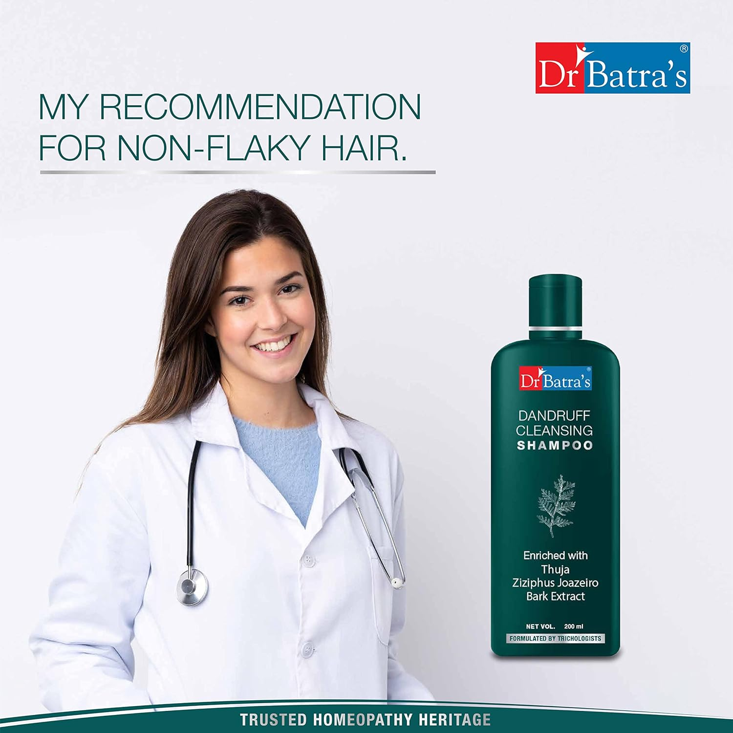 Dr Batra'S Dandruff Cleansing Shampoo Enriched with Thuja for Silky Hair 200Ml by Dr Dry image number 3