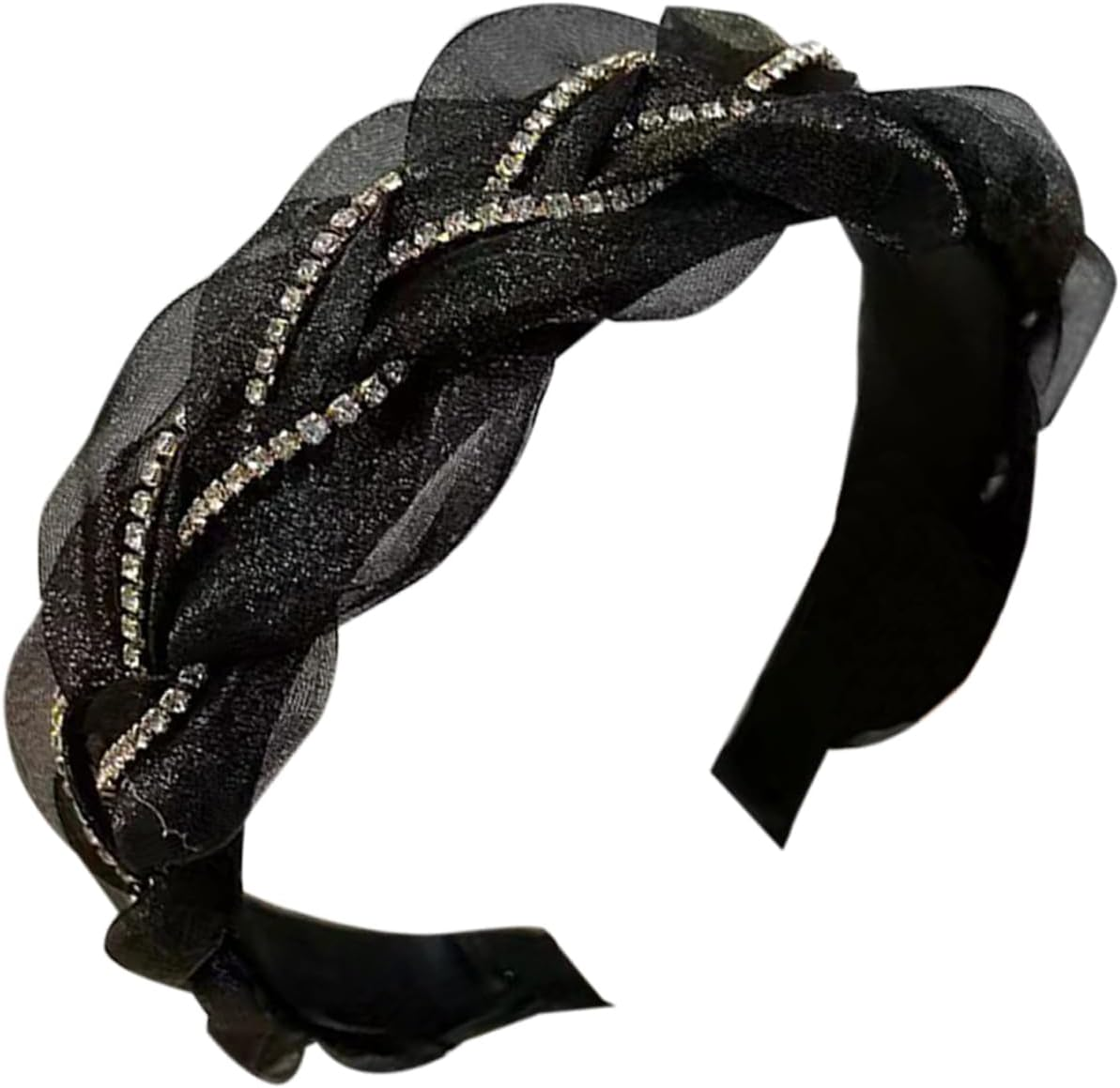 Pack of 3 Headbands for Women Hair Boho Wrap Tie Fashion Hair Bands Elastic Twist Hair Scarf Pretty Bow Tie Wide Alice Hair Bands for Women UK and Girls - Cashew image number 4