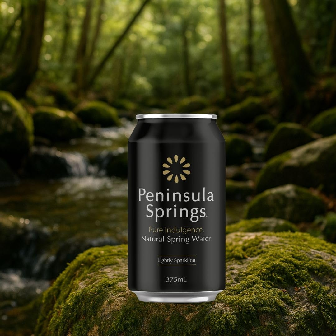 Peninsula Springs Sparkling Natural Spring Water, 375Ml Cans, Pack of 10 image number 2