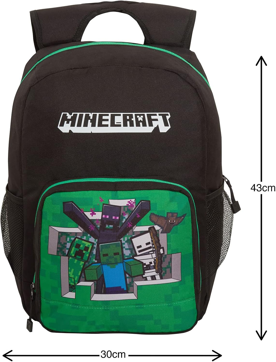 Minecraft Backpack Kids Adults Large School Collage Work Laptop Bag Gaming Rucksack Gift for Gamer, Black, One Size image number 3