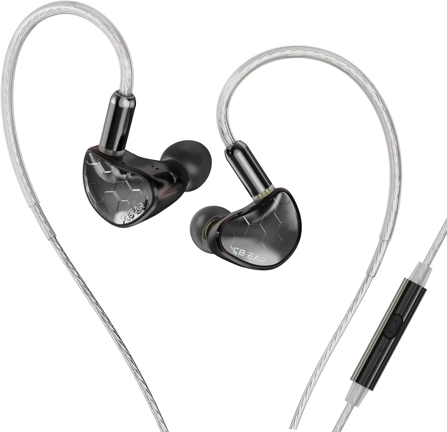KBEAR Xuanwu Hifi 8Mm Dynamic Driver In-Ear Monitor IEM High Performance Membrane with Zinc Alloy Metal Cavity Removable 2-Pin OFC Cable (Silver, No Microphone)