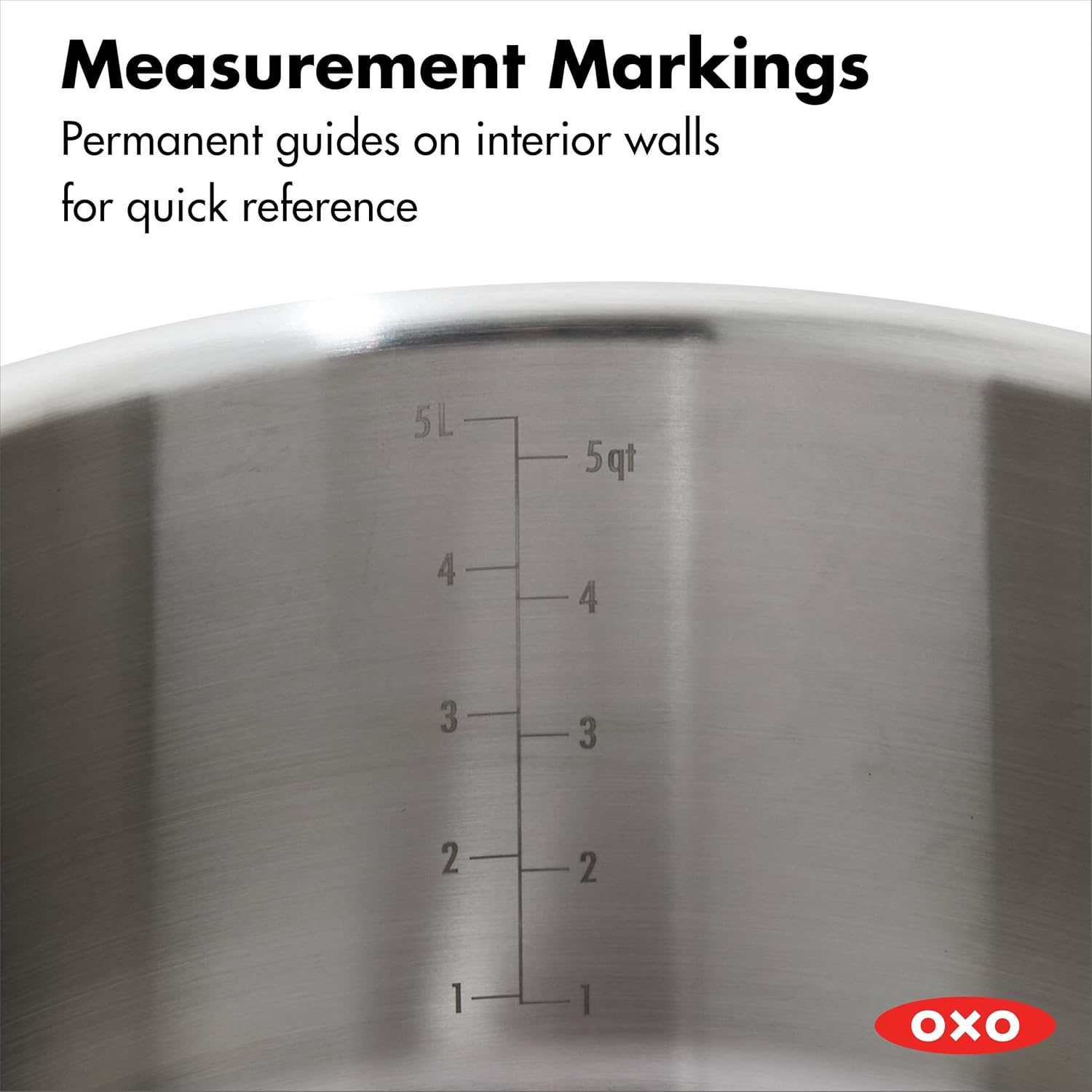 OXO Agility Stainless Steel 13 Piece Cookware Pots and Pans Set, Induction, Ceramic Nonstick PFAS -Free Coated Frypans, Ultra-Durable, Quick Even Heating, Chip-Free Rims, Dishwasher and Oven Safe image number 4