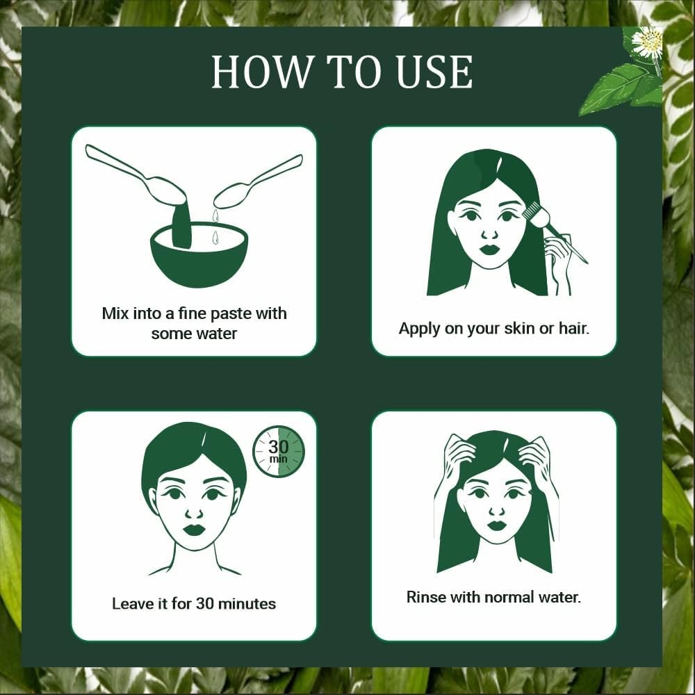 BRALCON Organic Raw Bhringraj -100G| Eclipta Alba | 100% Pure & Natural Bhringraj Leaves | Nourishment of Skin and Hair| Ayurvedic Bhringraj Dry Leaves for Hair Care Pure Raw Form image number 2