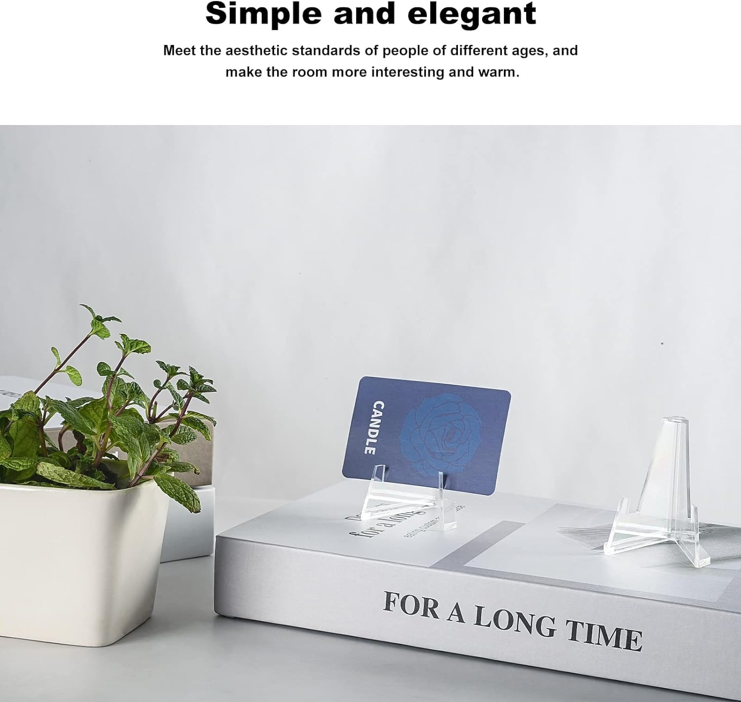 SAHENITEANA 30 Packs Acrylic Easel Stands Clear Mini Coin Display Easel Holder Displaying, Clear Multifunctional Display Holder, for Display Coin Display Easel image number 4