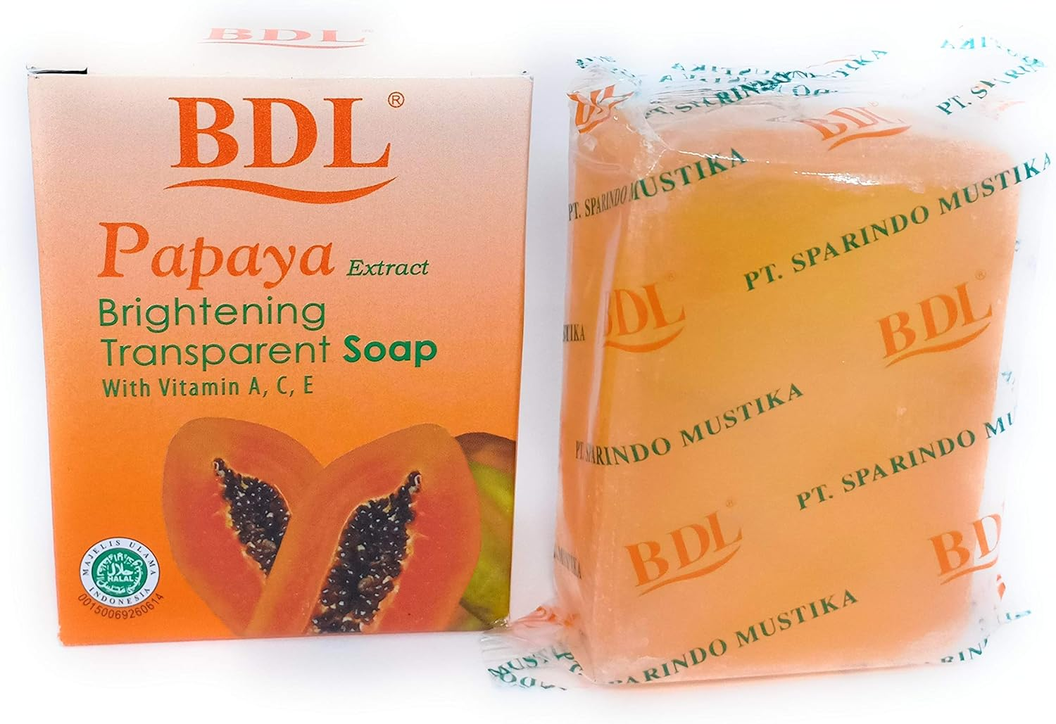 BDL Papaya Brightning Transparent Soap, 90 Gram (Pack of 5)
