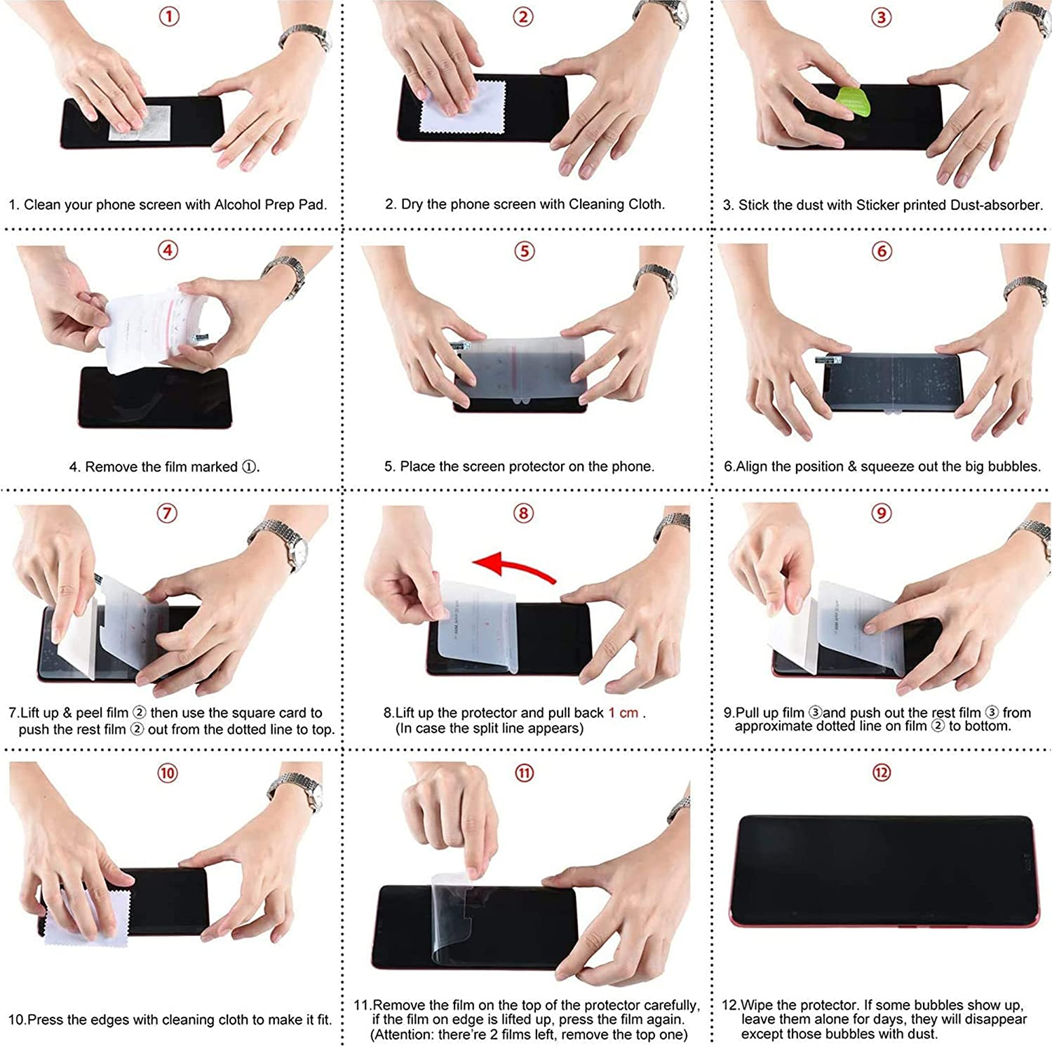 MEZON [3 Pack] Premium Hydrogel Screen Protector for Samsung Galaxy S10 5G &ndash; Full Coverage Ultra Clear Edge-To-Edge Film &ndash; Case Friendly, Shock Absorption (Galaxy S10 5G, Hydrogel) image number 4