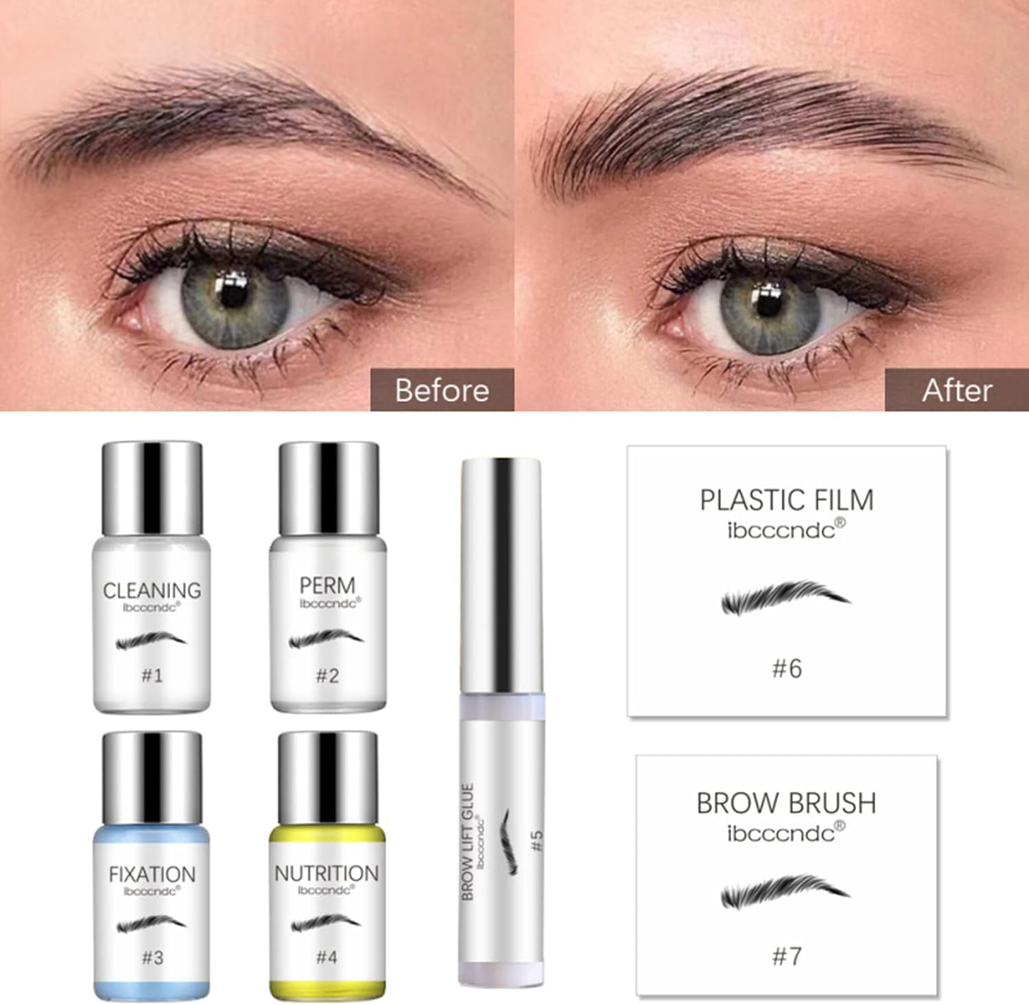 Brow Lamination Kit, Eyebrow Lamination Kit, Eyebrow Tint, DIY 3D Eyebrow Lift Set, 6 Weeks Long Lasting, Semi-Permanent Brow Perm Kit Suitable for Home DIY & Salon Use - Vegan, Cruelty-Free - 2 image number 2