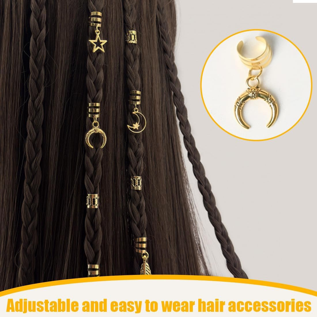 DWFEYOI Adjustable Metal Cuffs, Pack of 26 Dreadlocks Jewellery, Hair Accessories for Braids, Loc Jewellery for Hair, Hair Spirals Clips, Hair Accessories for Dreadlocks for Men, Women, Girls and Boys