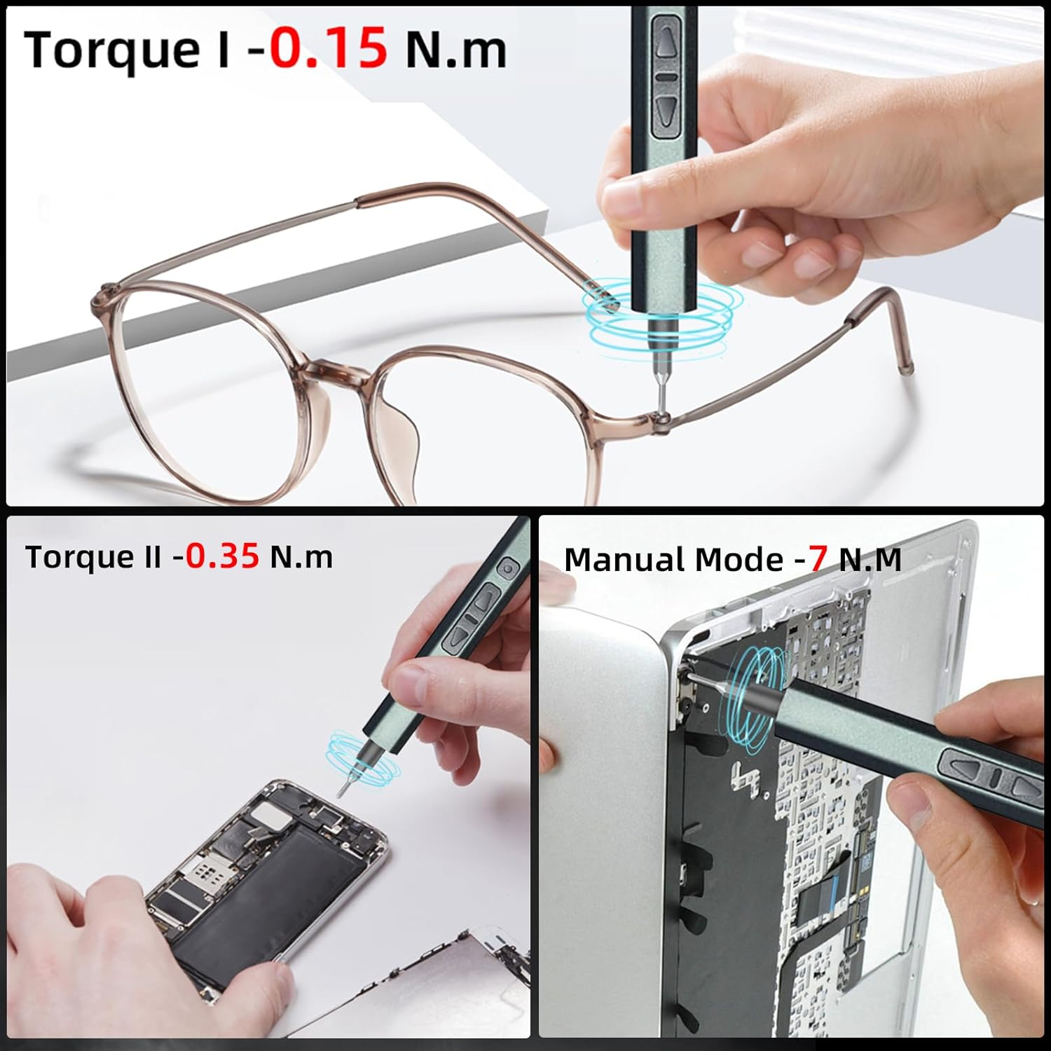 Mini Electric Screwdriver Set,30 in 1 Small Electric Screwdriver Cordless -24 Magnetic Bits, Dual-Speed Adjustment, 3 LED Lights, Mini Power Screwdriver Repair Tool Kit,For Phone Camera Watch Laptop