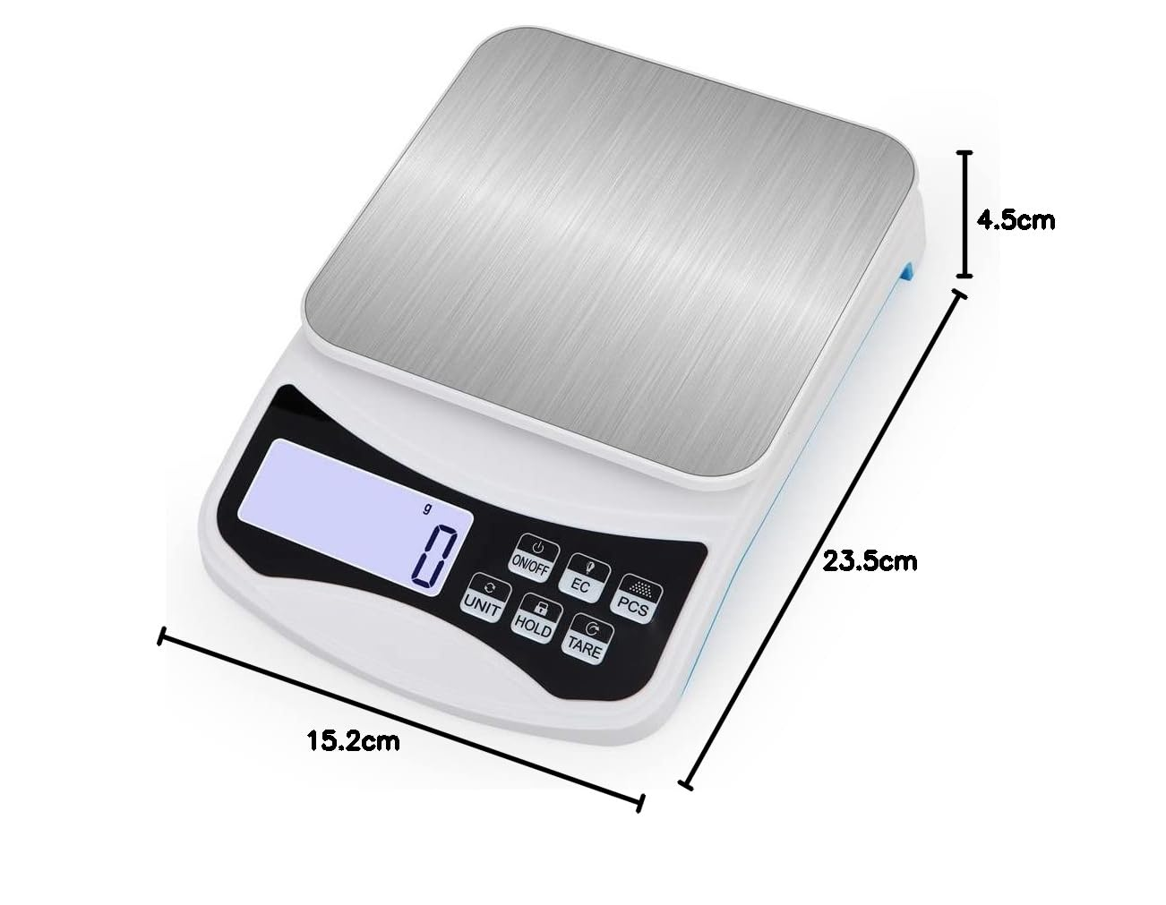 Disenkelubo Kitchen Scale, 10 Kg Capacity, Precision to 1 G, Backlit LCD, Multiple Units, Tare, Hold, Power Saving Mode,Digital Postal Scale image number 1