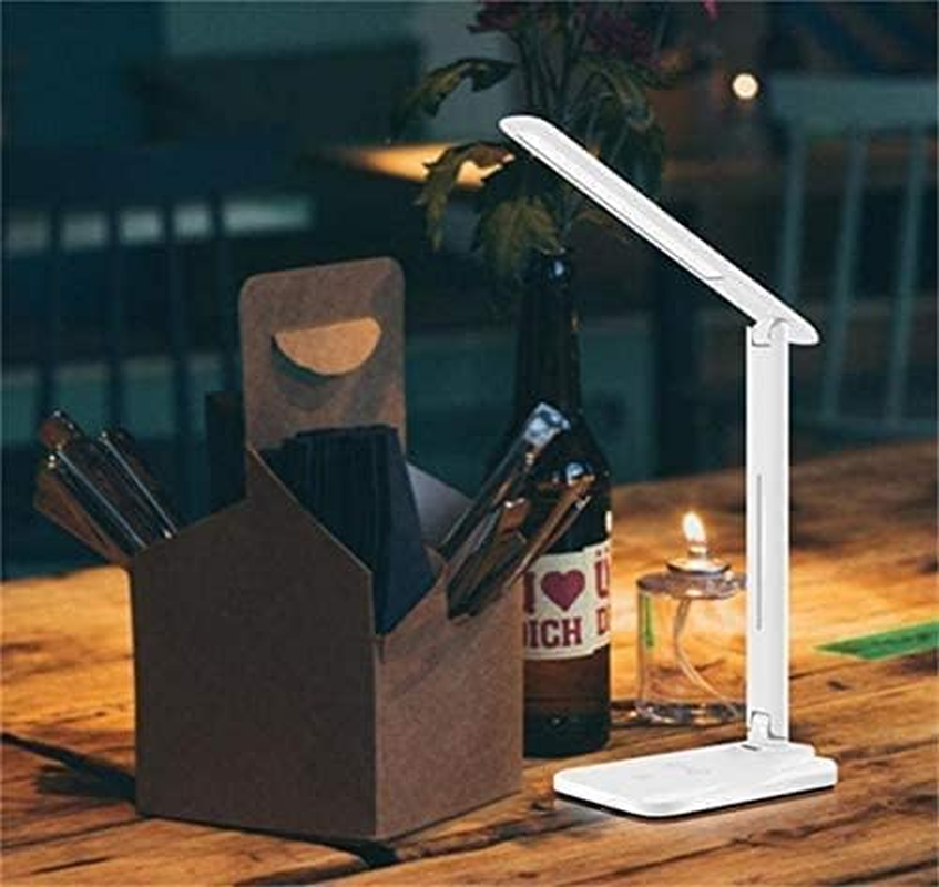 Vortex D10-BLACK LED Desk Lamp, Eye-Caring Table Lamps, Office or Study Lamp with USB Charging Port, Black, 7W, Wireless Output Power 10W, Foldable, 3 Colors Temperature Options(Black) image number 3