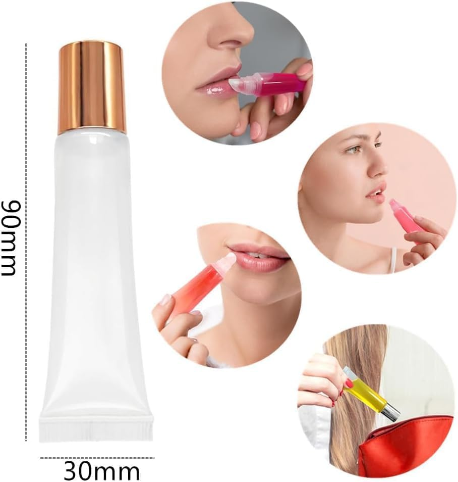 Lip Gloss Squeeze Bottles 15Ml, 12Pcs Empty Lip Gloss Refillable Containers, Lipgloss Bottles Refillable Cosmetic Lipgloss Tubes, Empty Squeeze Tubes for Balms image number 5