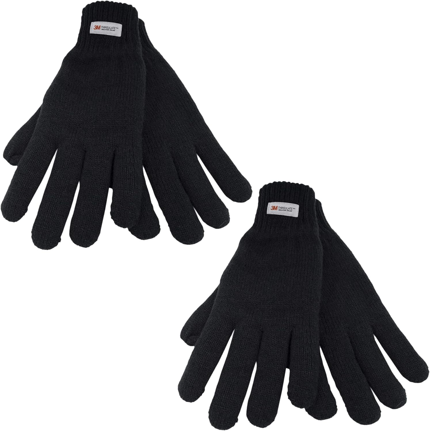 Mens 1 or 2 Pack Thermal Knitted Gloves Thinsulate Lined Thick Quality Glove