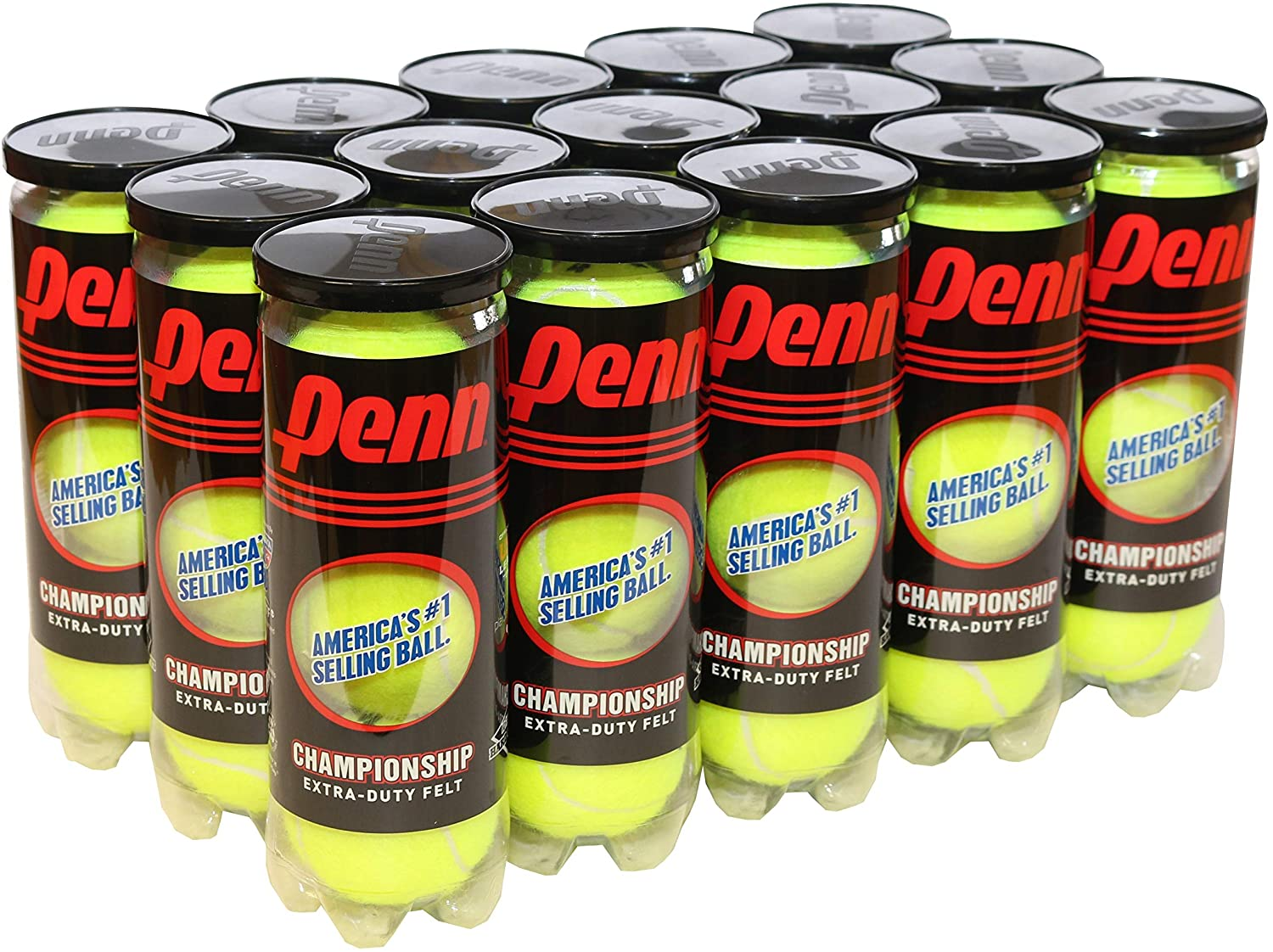 Penn Championship Tennis Balls - Extra Duty Felt Pressurized - 3 Balls (Pack of 4)