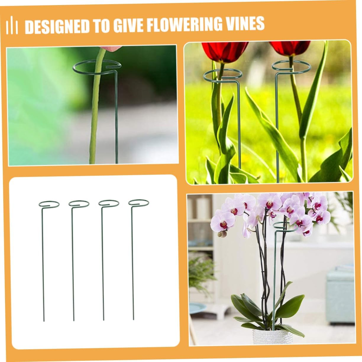 PHENOFICE 12Pcs Indoor Plant Stakes for Potted Plants Support Stakes Trellis Indoor Climbing Trellis Netting Garden Supply Accessories image number 3