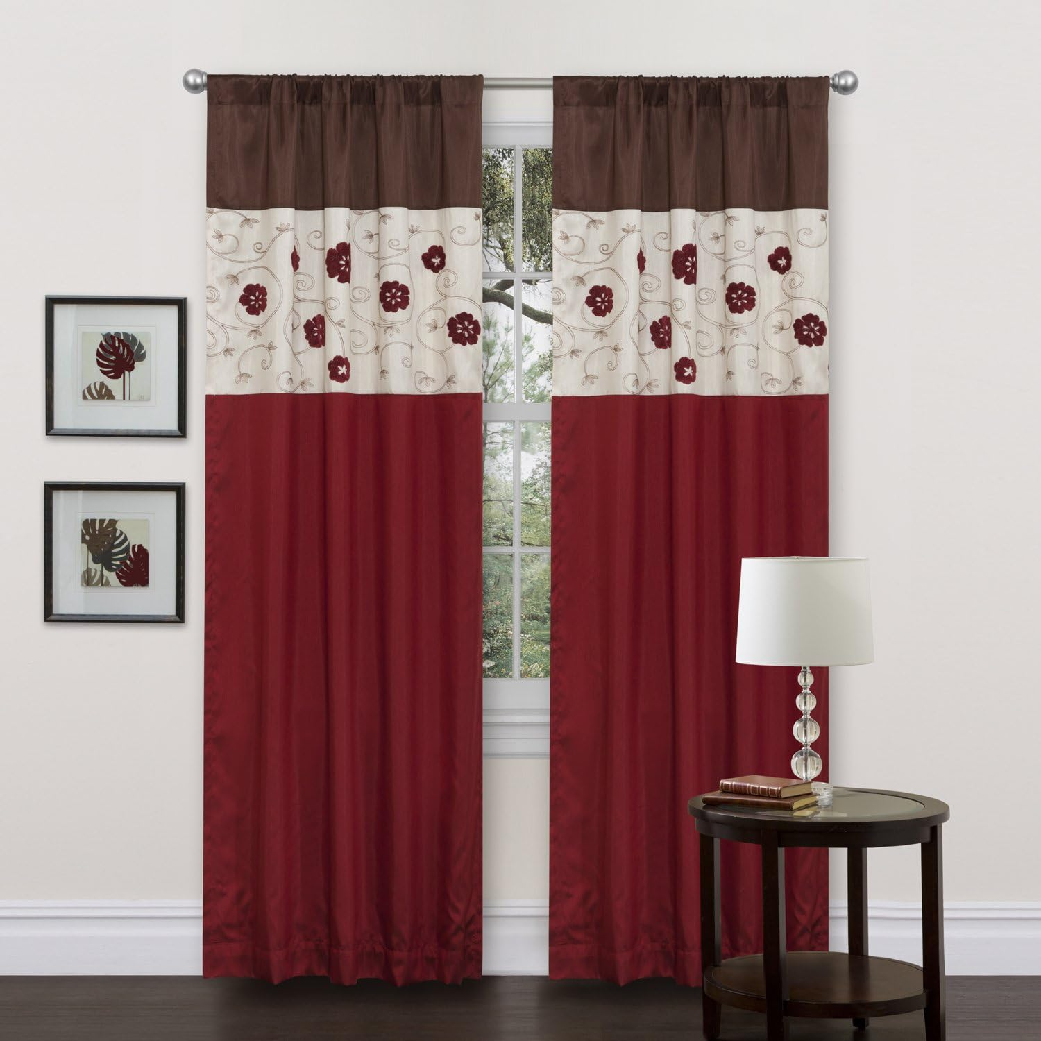 Lush Decor Royal Embrace Valance, 18-Inch by 42-Inch, Red image number 4