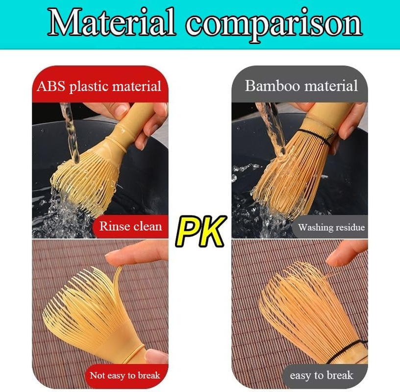 Matcha Whisk, Easy to Clean Reusable Powder Whisk, Resin Matcha Whisk for Making and Stirring Matcha (Green) - Black image number 2